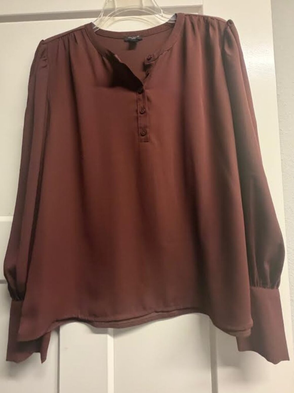 ANN TAYLOR brown blouse Size M Petites